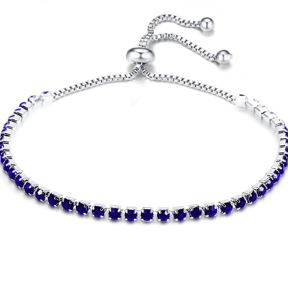 Silver Plated Adjustable Tennis Bracelet - Picture 2 of 5